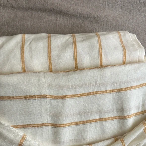 PiuBelle Premiere light Cream and light orange Washed Linen King 4pcs Sheet Set - Picture 2 of 2